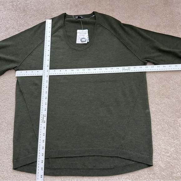 Lord & Taylor Olive Scoop Neck Merino Wool Sweater - Picture 6 of 8